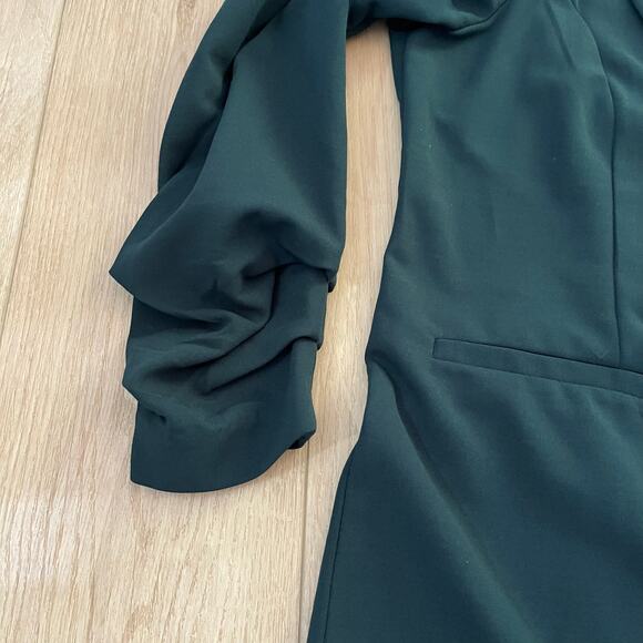 One5One Women's Hunter Green 3/4 Sleeve Open Front Blazer Sz Large - Picture 7 of 8